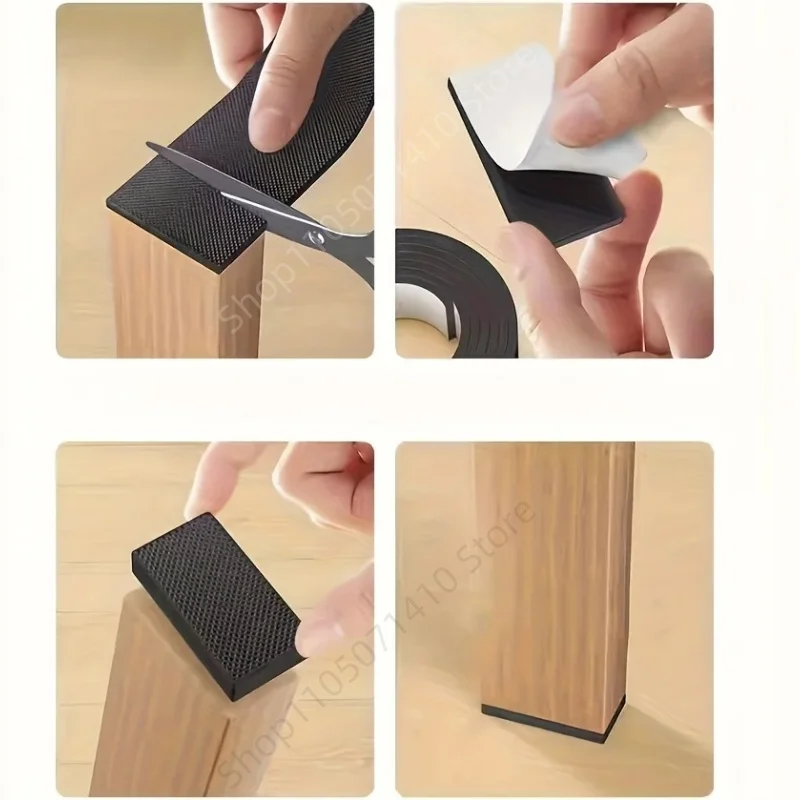 DIY Anti-slip Furniture Mute Mats Black Thick 6mm Bumper Damper Self Adhesive Wear-Resistant Table Chair Foot Protection Pad