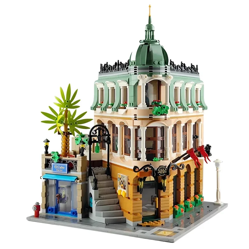 3066 Stuks Boutique Hotel Bouwstenen Stad Groene Huis Bakstenen Speelgoed Compatibel Met Set 10297 Volwassenen Verjaardag Kerstcadeaus - afbeelding 2