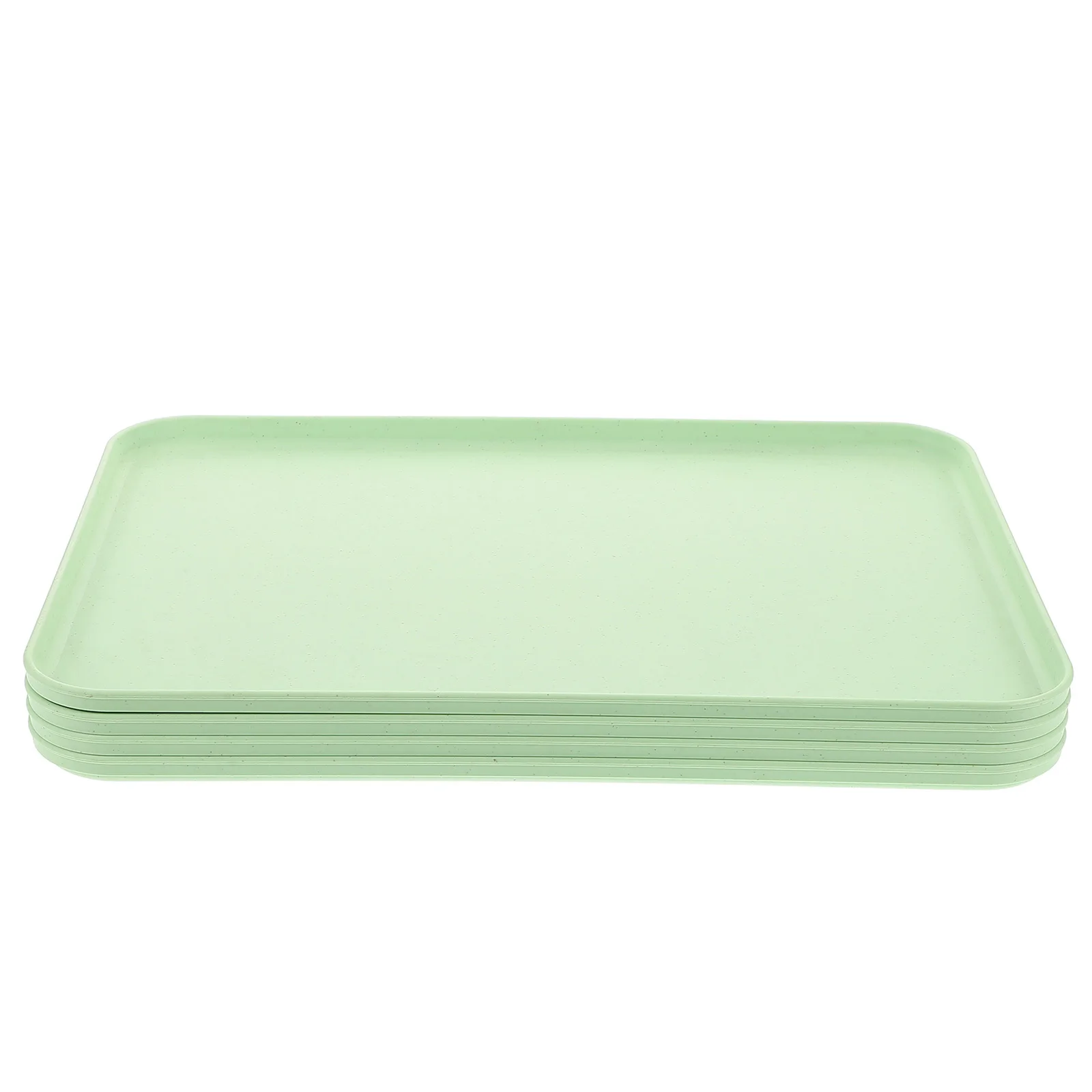 

4Pcs Reusable Plastic Serving Tray Rectangular Design for Home Cafeteria Restaurants Easy Clean Versatile Use Breakfast Tray