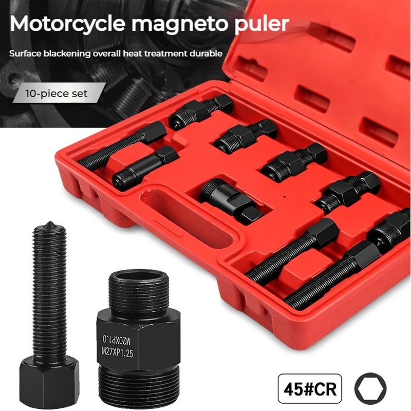 

10Pcs Motorcycle Magneto Puller Set Engine Rotor Flywheel Separator Extractor Special Tool For Automotive Repair KIT