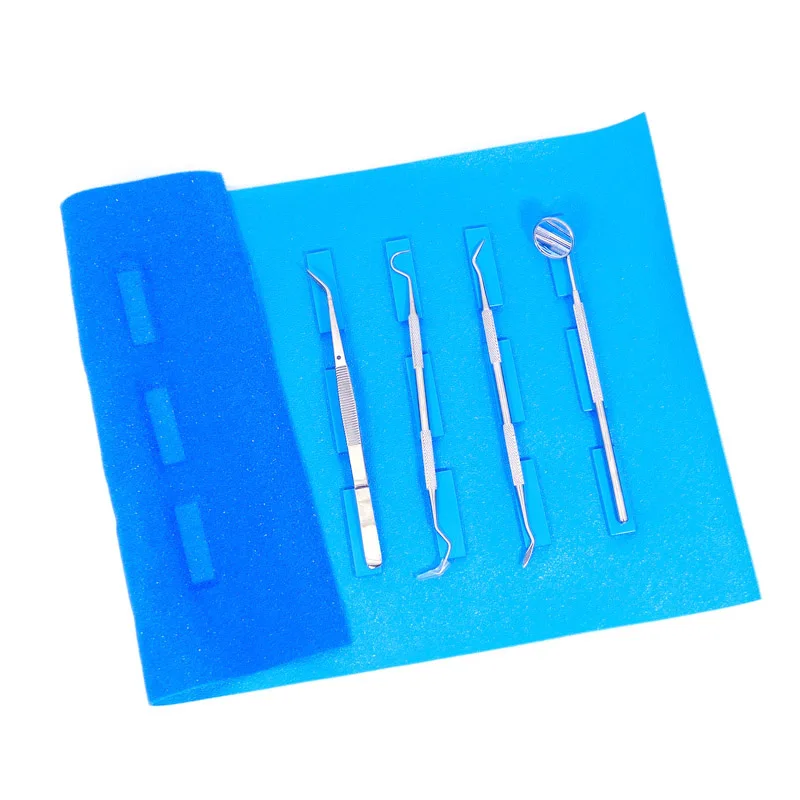 Bandejas / Gestión segura de objetos punzantes / Almohadilla para instrumentos médicos azules / Esteras para instrumentos quirúrgicos magnéticos