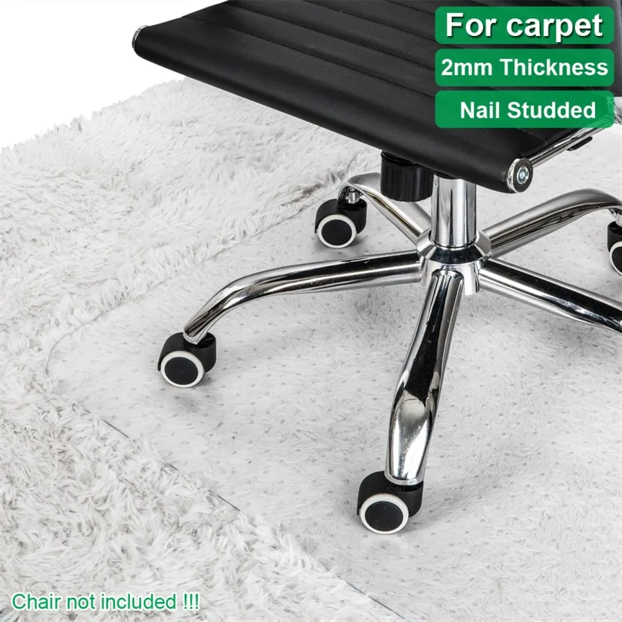 

PVC Rectangle Floor Protection Mat Chair Mat with Nail Transparent YF