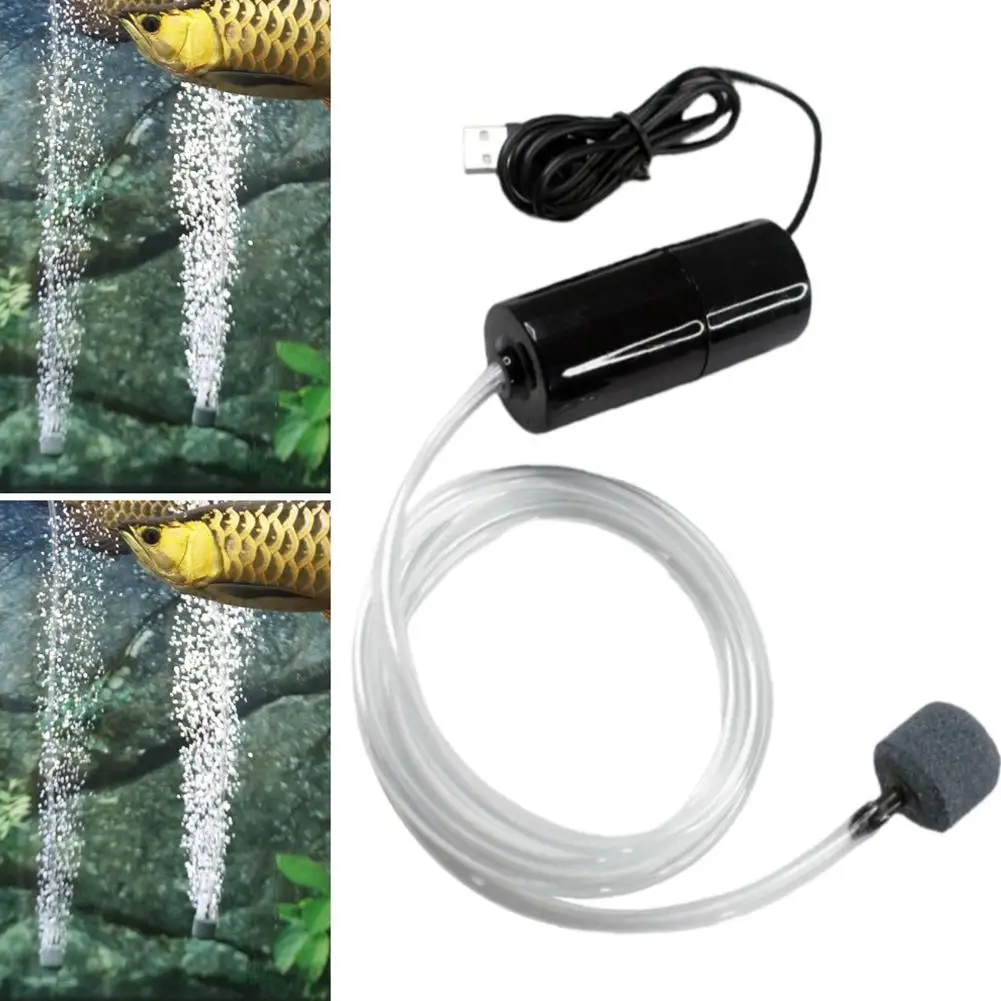 Bomba de aire USB para acuario, compresor de aire silencioso para pecera, minioxigenador portátil, aireador de oxígeno, accesorios de 5v