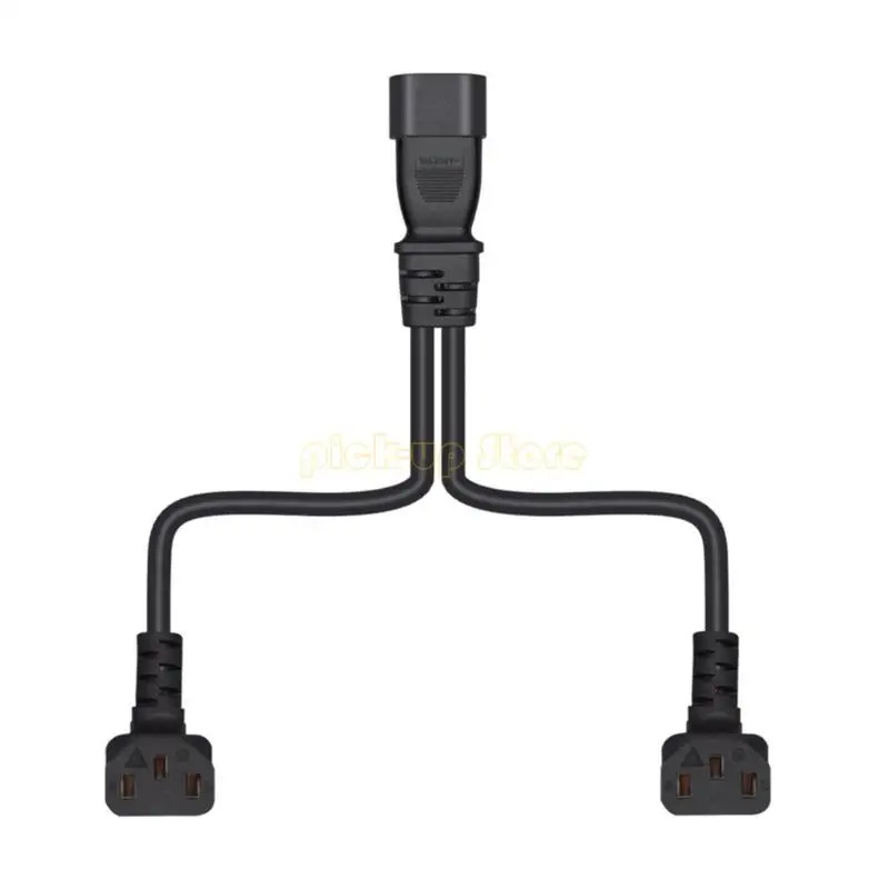 Cable de Alimentación IEC320 C14 a 2xC13, Cable de Alimentación en Ángulo de 3 Pines para EE. UU., Cable Divisor en Y, Cable Individual IEC320 C14 Macho a 2xC13 Hembra