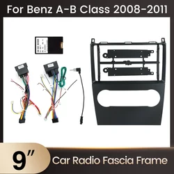 2 Din 9 Inch Car Frame Fascia Adapter Android Radio For Mercedes B200 A-CLASE W169 B-CLASE W245 2004-2011 Dash Fitting Panel Kit