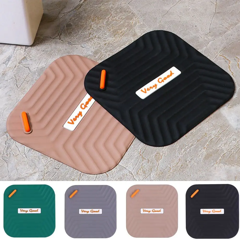 Durable Silicone Floor Drain Cover 15*15cm Square Shower Deodorant Pad Anti-Clogging with Handle Water Stopper Kitchen