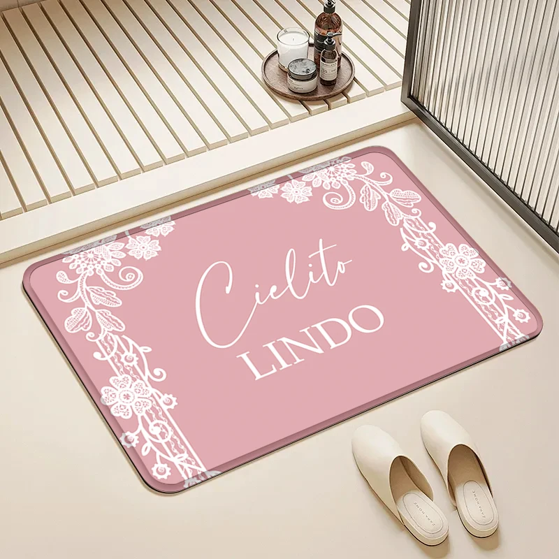 

“Cielito Lindo” Pink Door Mat Non-Slip Soft Floor Rug for Home Bathroom Kitchen Decor