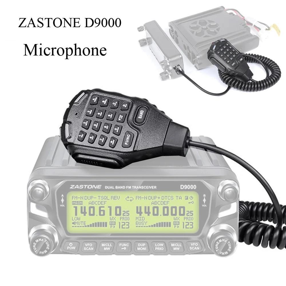 

Original PTT Microphone for Zastone D9000 50W 136-174MHz 400-520MHz Ham Radio Transceiver