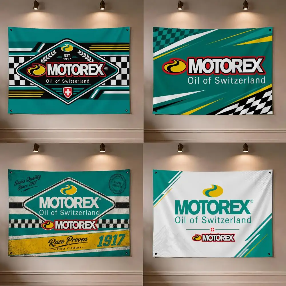 Brand Motorex Flags flag For Room Dorm Camping Picnic Art Style Garage Bar wall Decoration Banner