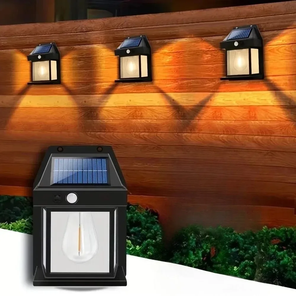 Waterproof Solar Outdoor Wall Lights LED Decorative Lamp for Garden Yard House Exterior Corridor Lighting