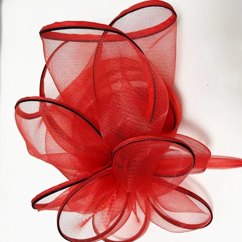 F92D Vintage Inspired Net Fascinator With Hair Accessories for Women Black Net Flower Hairpiece Perfect for Halloween