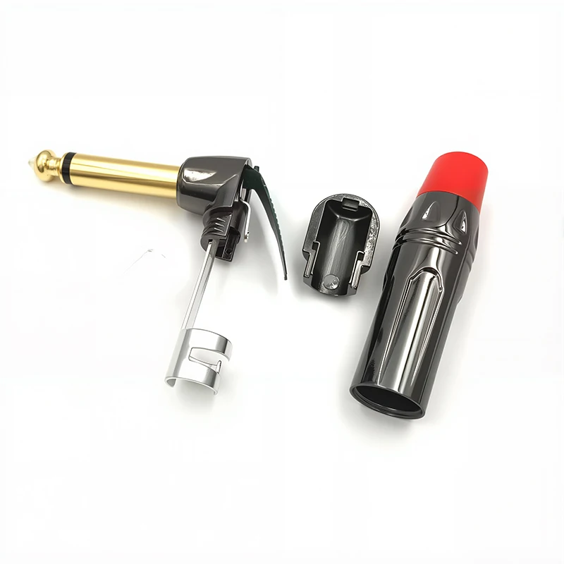 90 Degree Male Plug Mono/Stereo Guitar Wire Connector Audio Microphone Effects Mixer 6.35mm Adapter