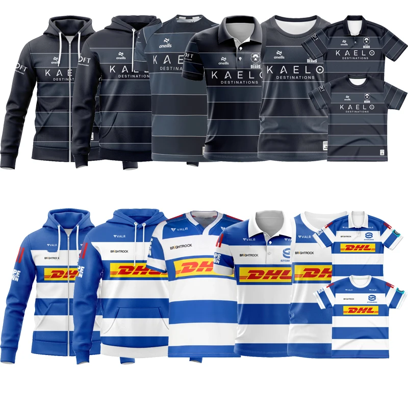 Adult Rugby Sweatshirt with Hat Bristol Bear Stormers Children's Football Team Sportswear Comfortable Polyester Blend