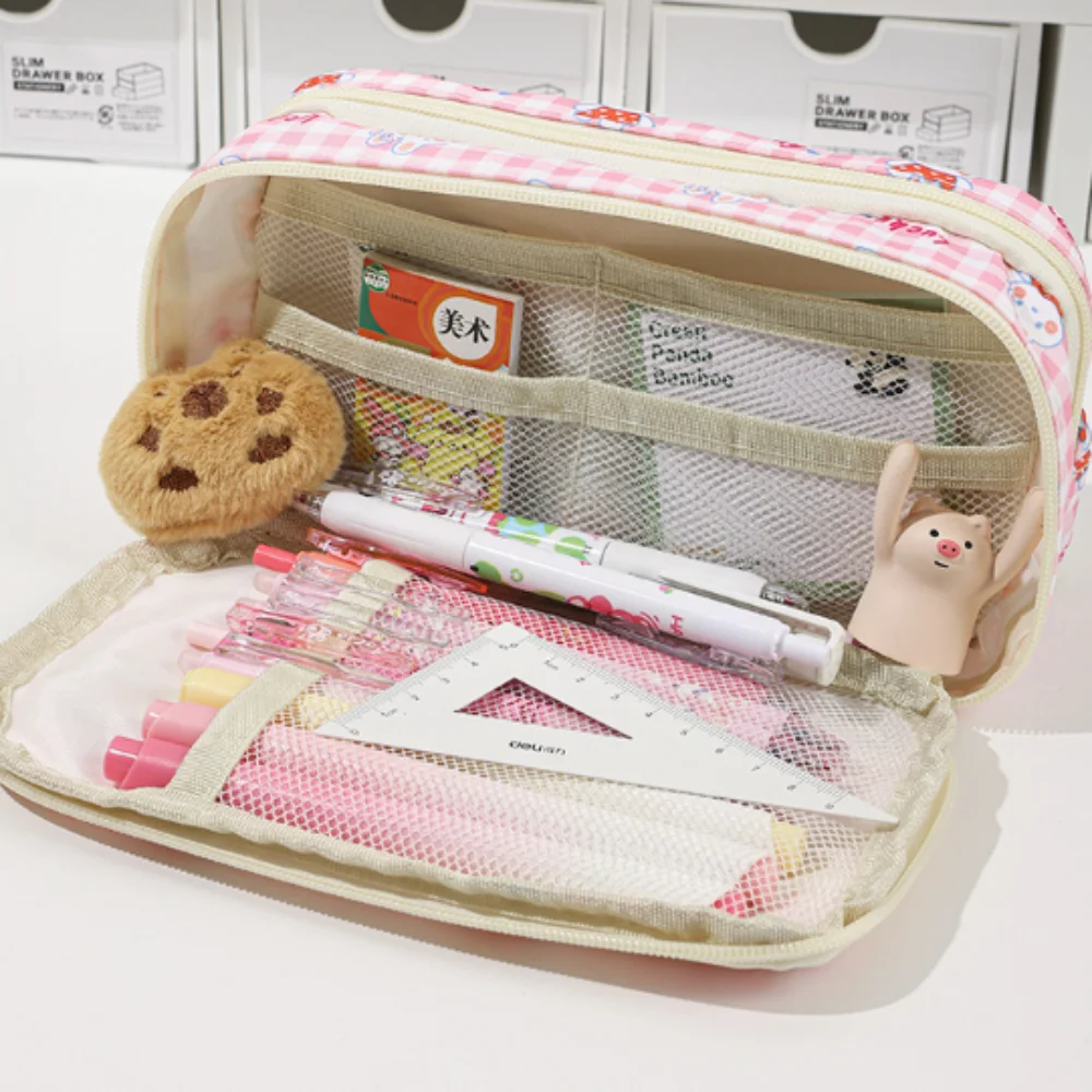 

Aesthetic Cute Animal Pencil Bag Bear Good Looking Large Capacity Pencil Case Cat Zipper Stationery Storage Bag School Office