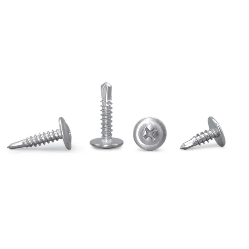 410 stainless steel large flat head / Huasi head self-tapping self-drilling dovetail screws M4.2 M4.8*13 16 19 25 32 38 45 50