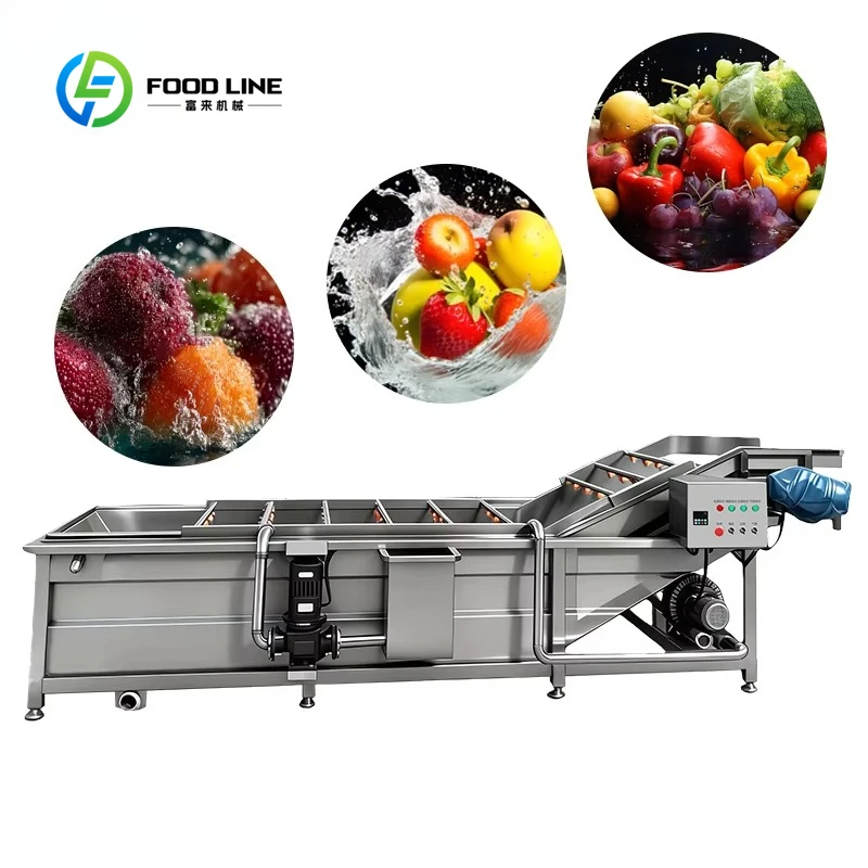 

Fully Automatic Fruit Vegetable Fish Bubble Cleaning Machine Stainless Steel Customized High Efficiency Washing Equipment