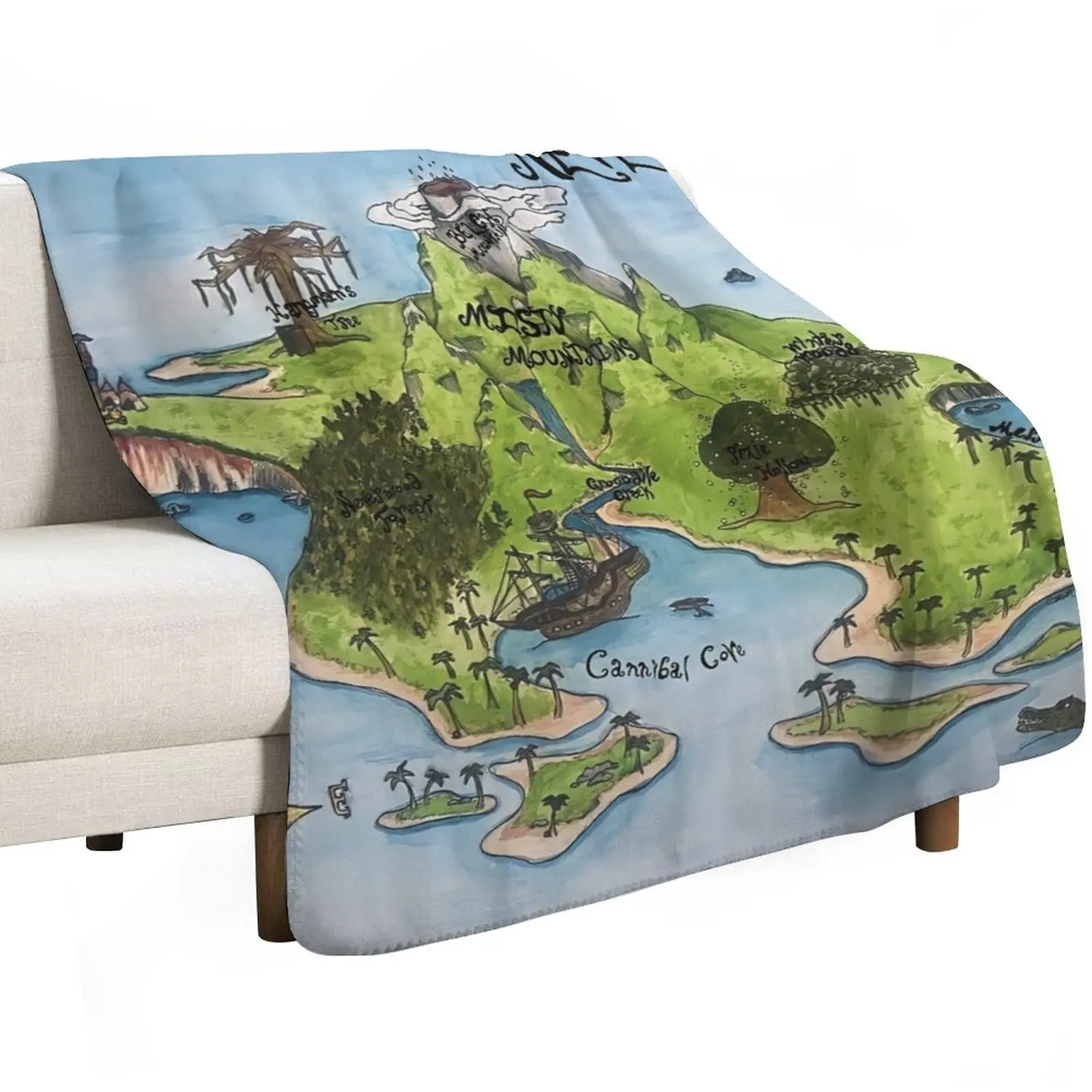 Neverland Map Throw Blanket Polar blankets ands Large Bed covers Luxury Designer Summer Blankets