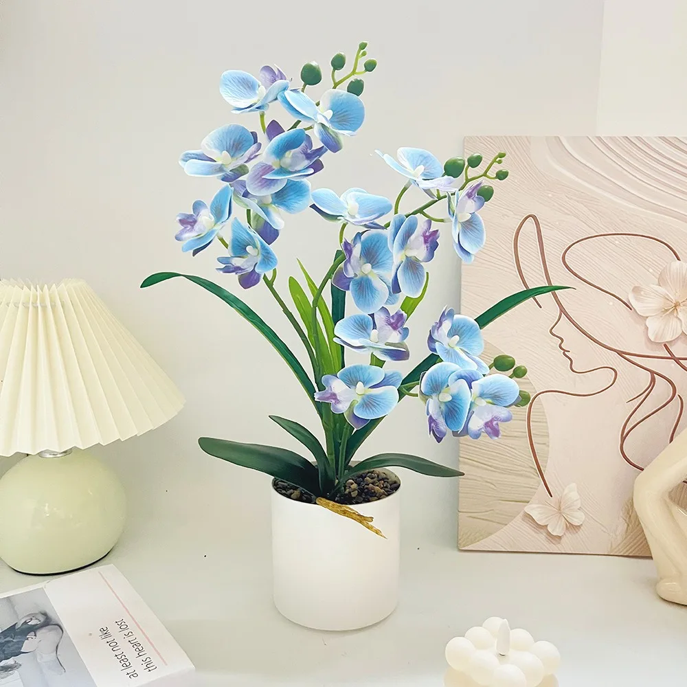 Neue Schmetterlingsorchidee Künstliche Blume im Topf Heim- und Bürodekoration Valentinstag-Geschenk – Detail 6