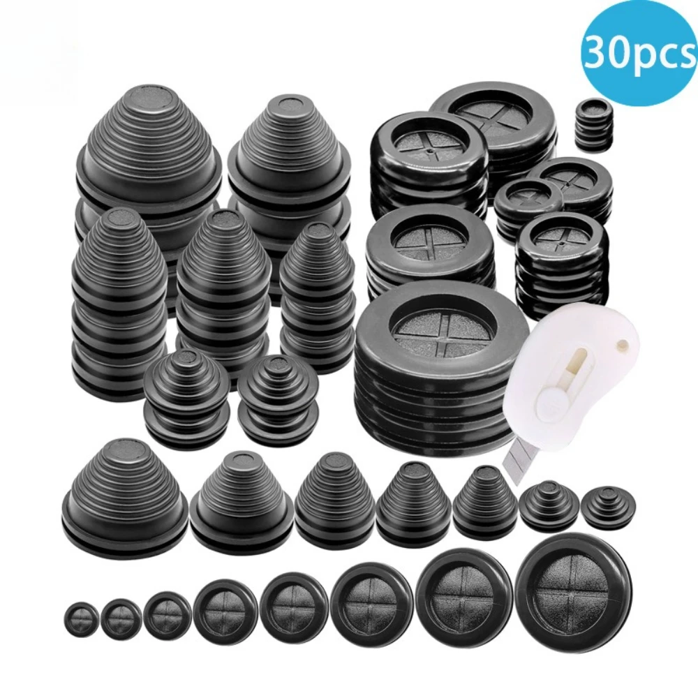 Rubber Grommet Blanking Hole Wiring Cable Gasket Set