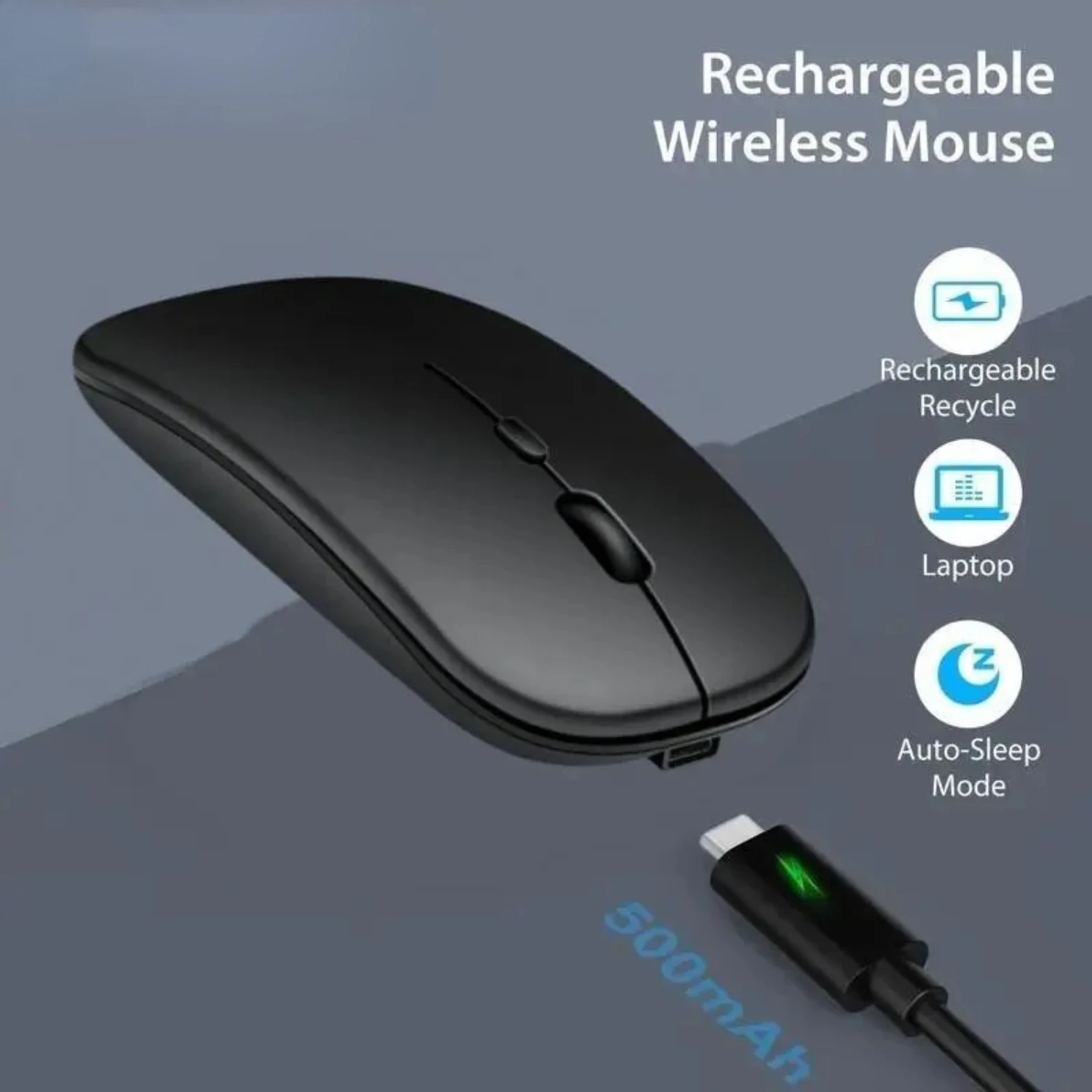 Quiet and magical rechargeable wireless gaming mouse, suitable for portable computers, tablets, and phones. Ergonomic and portab