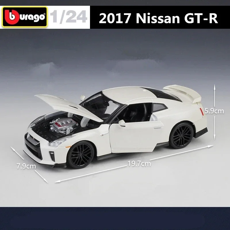 Bburago-nissan正方形gtr合金スポーツ車モデル,レーシングカー,金属玩具,シミュレーションコレクション,ギフト,おもちゃ,2017, 1:24