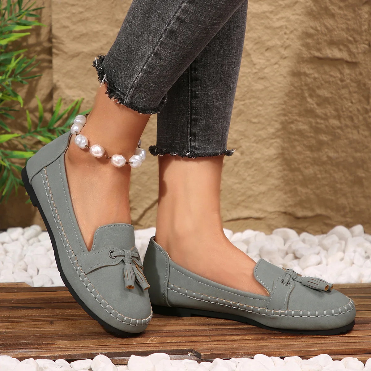 Plus Size Shoes for Women 36-43 Autumn Spring Fashion Women Slip on Platform Flats Comfortable Non-slip Flats Zapatos De Mujer