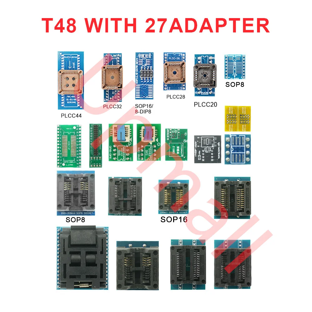 V12.6 Original T48 Programmer 27PCS Adapters [TL866-3G] TL866II Plus Replacement ForT48 NAND Flash AVR PIC Bios USB Programmer