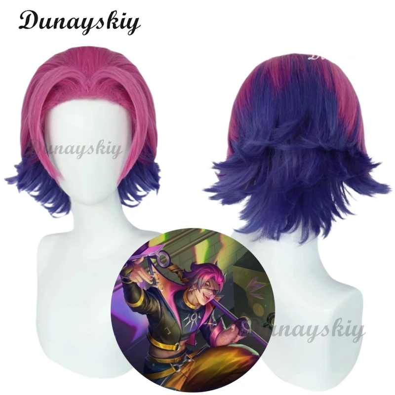 Kayn Cosplay Wig Game LOL Heartsteel Shieda Kayn Short Heat Resistant Synthetic Hair Party Wigs + Wig Cap