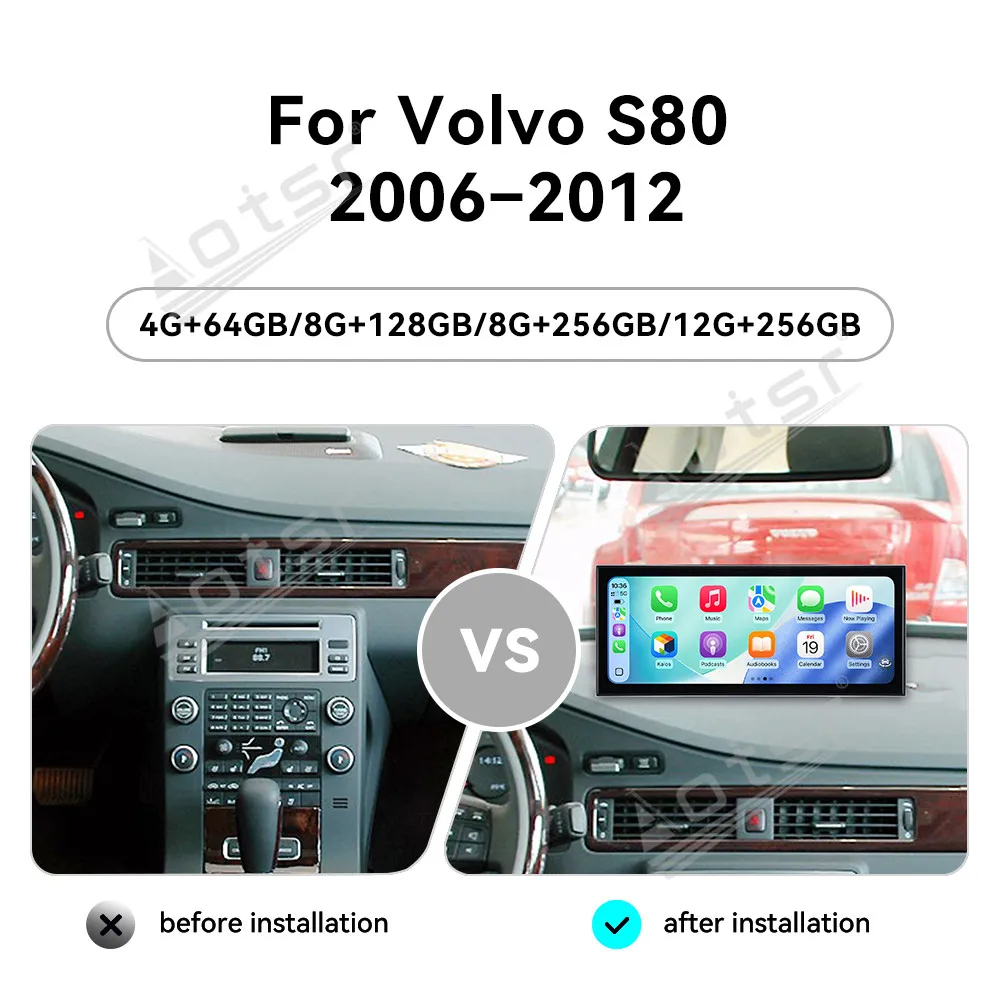 

Для Volvo S80 2006-2012 15,8-дюймовый Android 15 CarPlay автомобильный радиоприемник с сенсорным экраном, мультимедийный плеер, GPS-навигация, обновление головное устройство