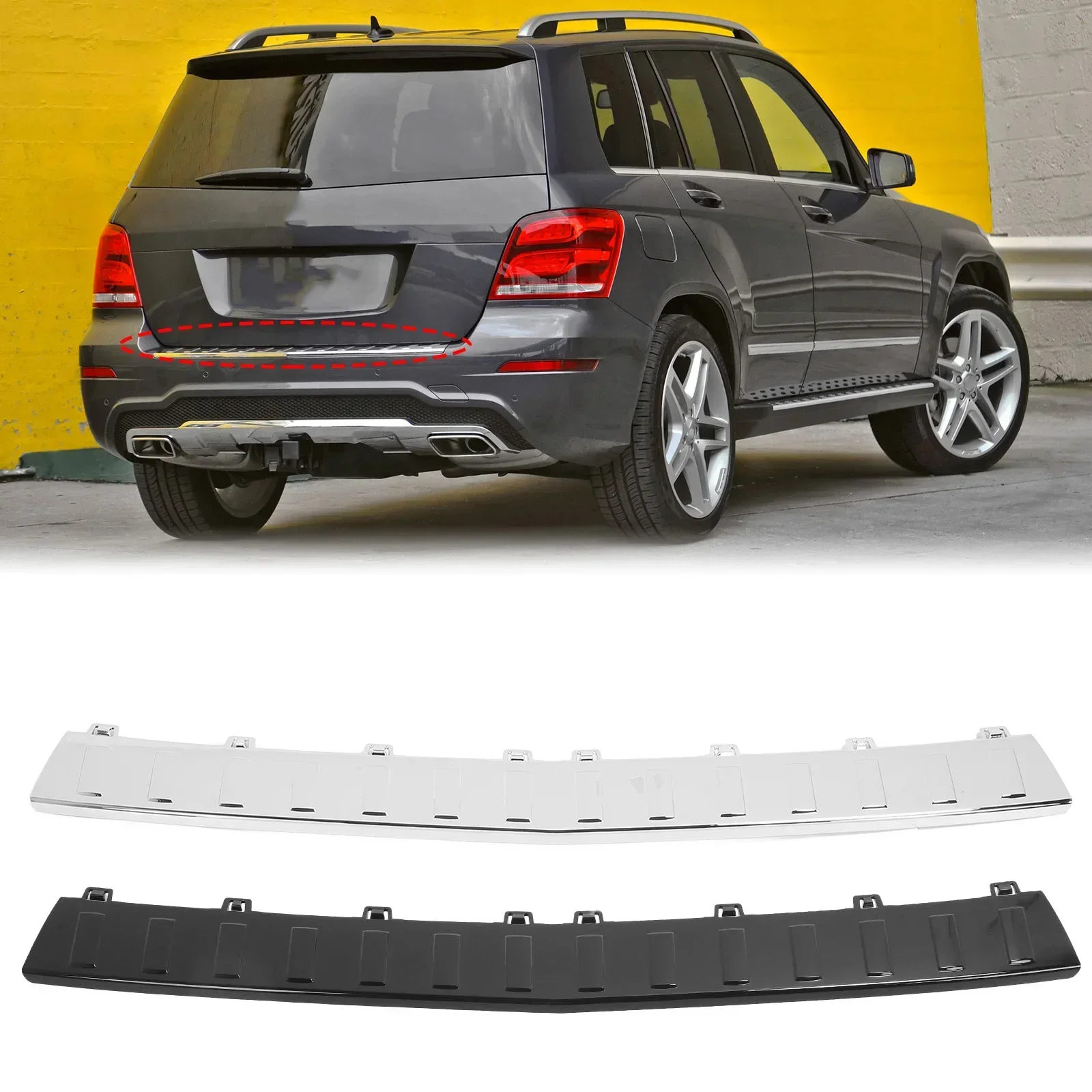 

Rear Bumper Trunk Step Pad Trim Foot Plate Sill Guard 2048850411 Replacement For Benz GLK‑Class X204 2008-2015