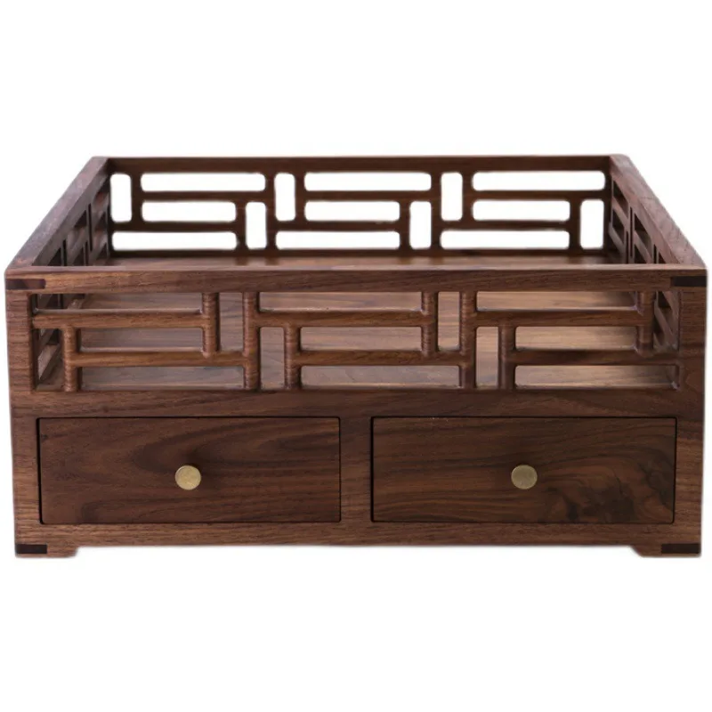 North American black walnut  table, storage tray tray study desktop home solid wood study room