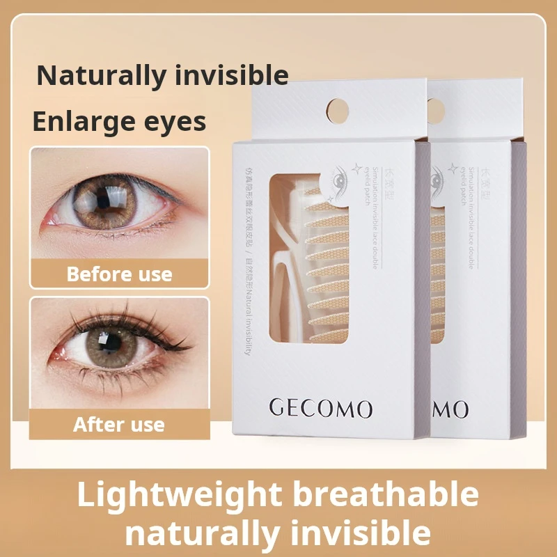 GECOMO parche doble para párpados, Invisible, Natural, sin rastro, duradero, herramientas de maquillaje, cinta doble para párpados