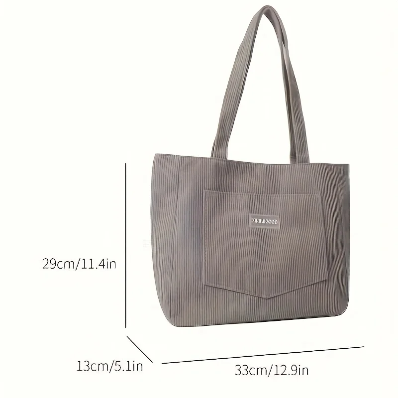 Damen-Cord-Tragetasche, Lässige Große Mode-Unterarmtasche für Ausgehzwecke, Minimalistische Handtaschen Schultertasche – Detail 3