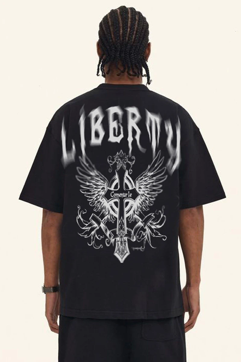 American Retro Skull-shaped Light Luxury Dark Rock Band Heavy Metal Heavyweight Cotton Short-sleeved T-shirt
