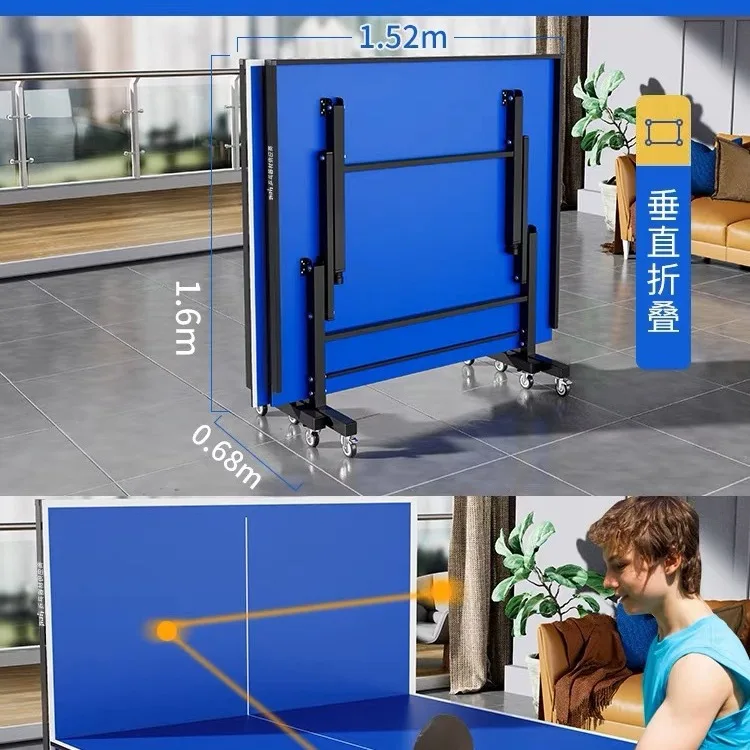 Factory Direct Supply 25mm Table Tennis Tables Standard Size High Quality MDF Pingpong Table with Wheels