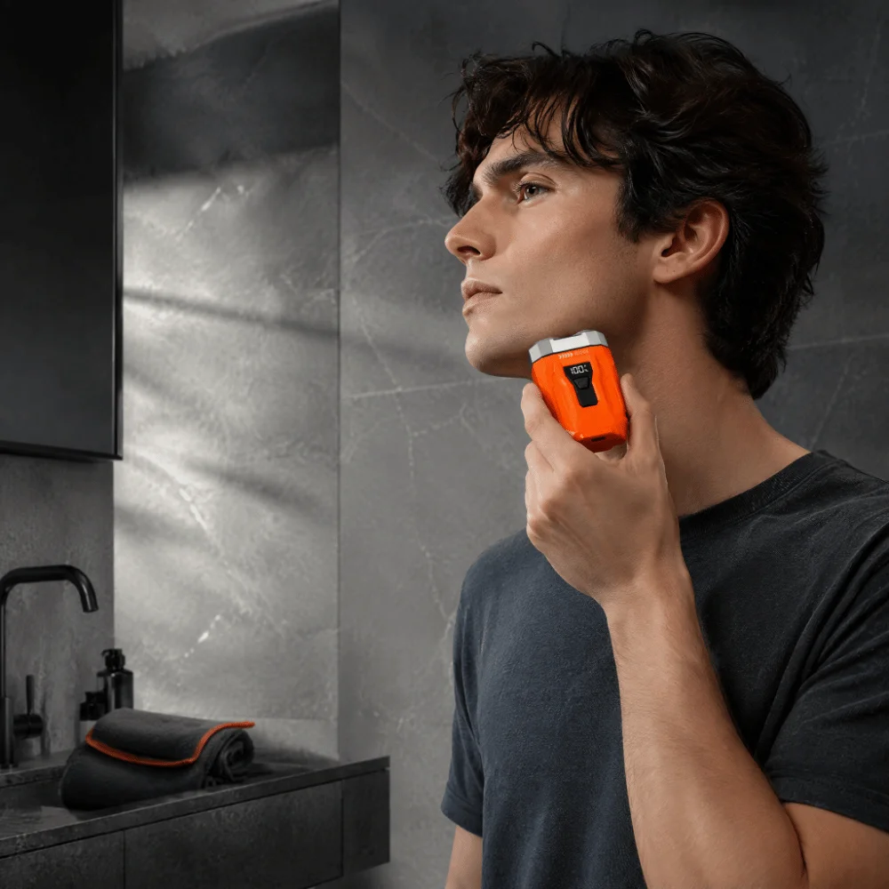 Dual-Head Electric Shaver Digital Display Compact Beard Trimmer Pocket-Sized Lightweight Rechargeable beard grooming For Men