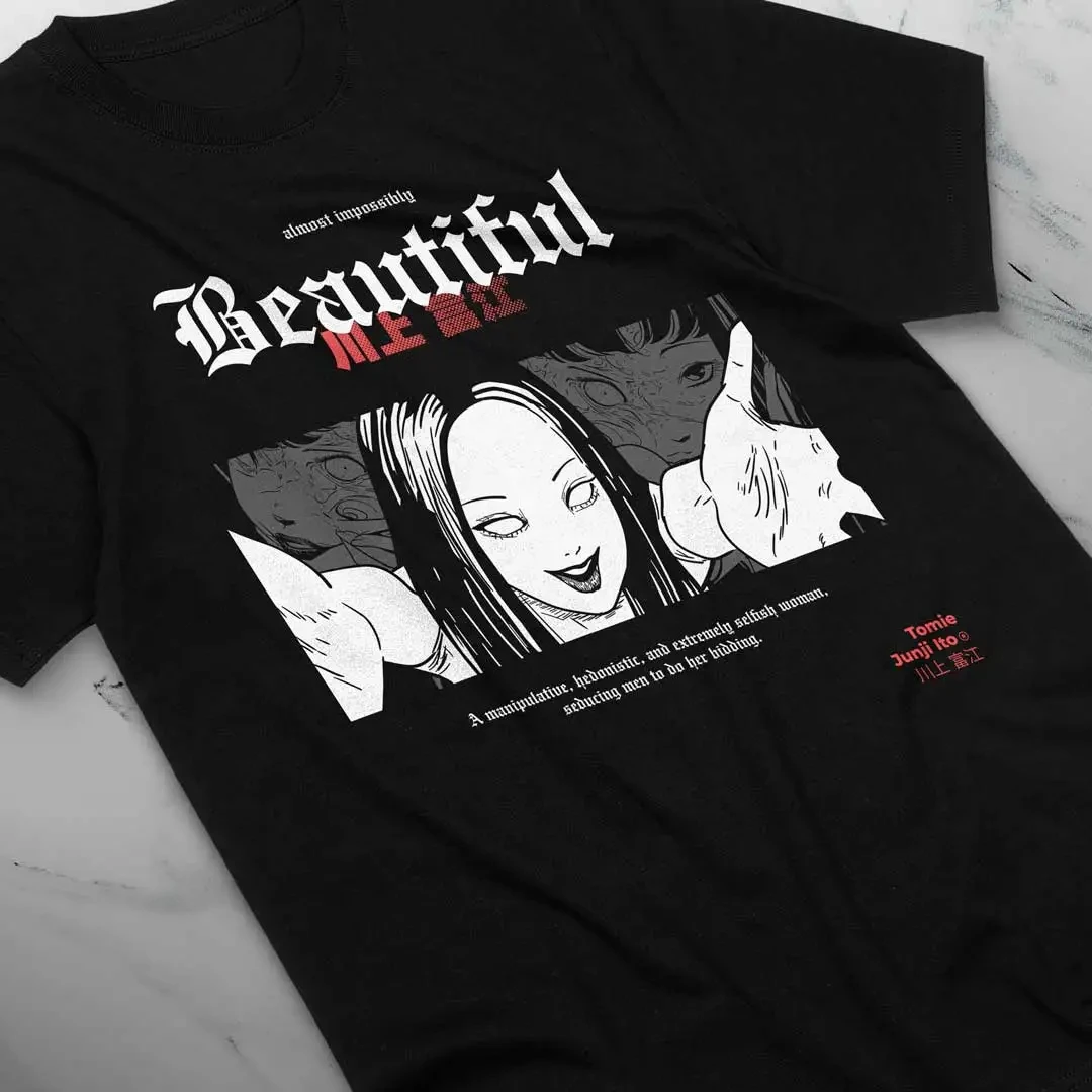 

Футболка Tomie Uzumaki, футболка Junji Ito, футболка с изображением девушки-червяка, аниме, манга, хоррор