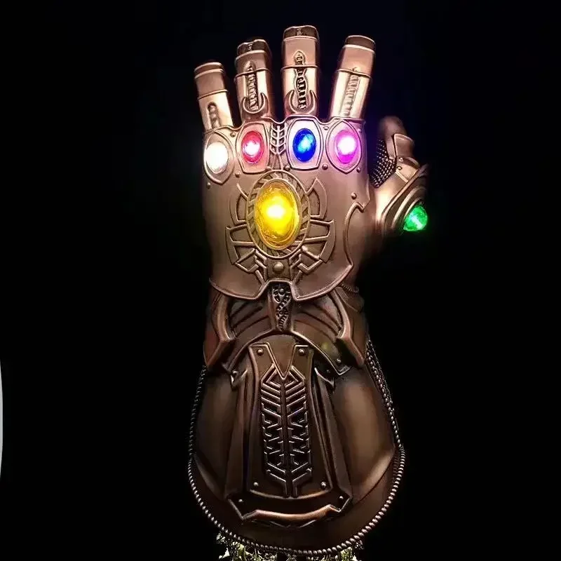 Rękawice Cosplay Avengers Thanos z Odpinanymi Świecącymi Klejnotami 34,5 cm, Rekwizyty Filmowe, Model, Impreza, Anime, Prezent