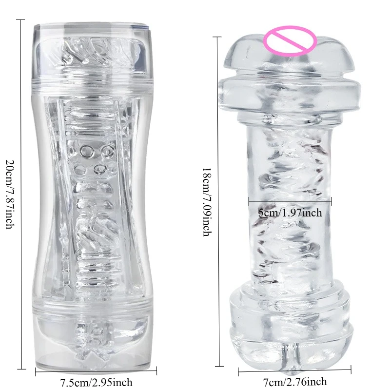 Male 3D Manual Masturbator Transparent Vagina Soft Pussy Sex Toys Realistic Adult Endurance Exercise Sex Toy Pocket Cup for Men - Image 6