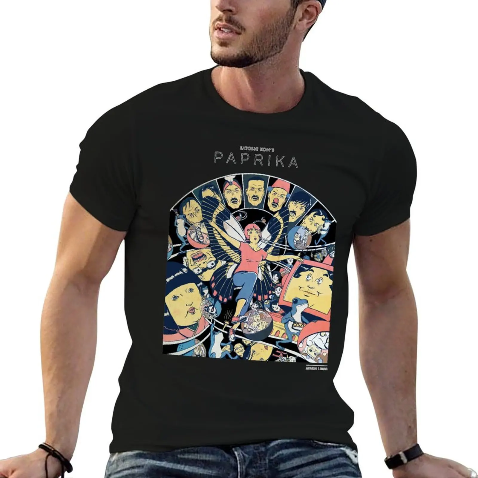 Camiseta Paprika: Satoshi Kon Anime Film Montage, camisetas con estampados, camiseta gráfica para hombre