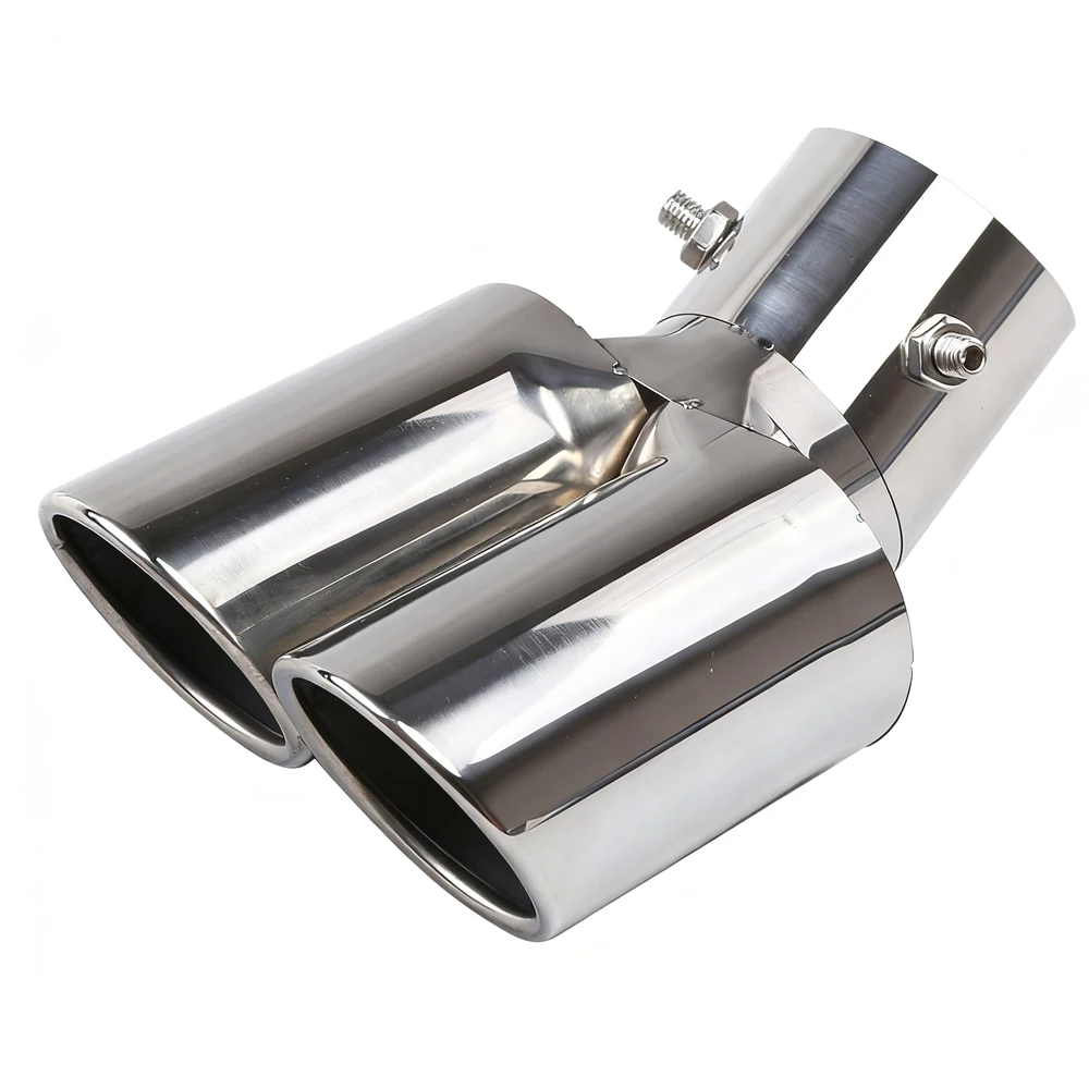 Universal Dual Auspuff Spitze Edelstahl Slant Cut Spitze für Auto Auspuffrohr Verlängerung Modifikation Dekoration Schalldämpfer Endrohr