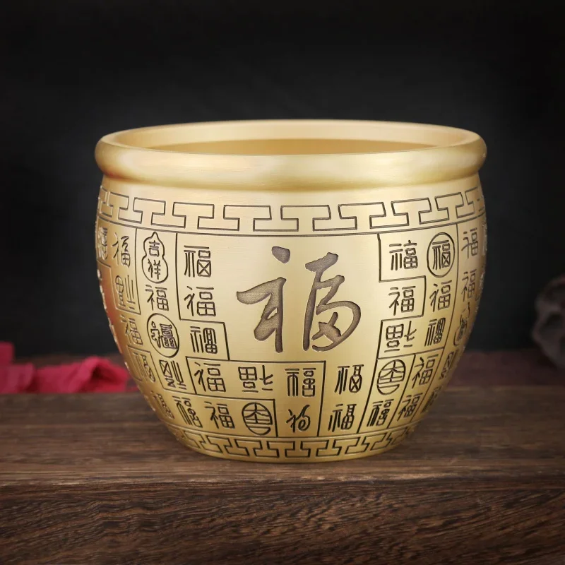 Rice Jucai Home Fortune Jinbao Pure Brass Cornucopia Decoration Baifu Jar Storage