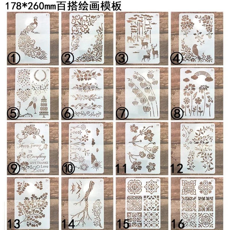 1pc Stencil Templates Cute Cartoon Animal Floral Hollow Drawing Stencil Layering Wall Painting  DIY Scrapbooking Journal Decor