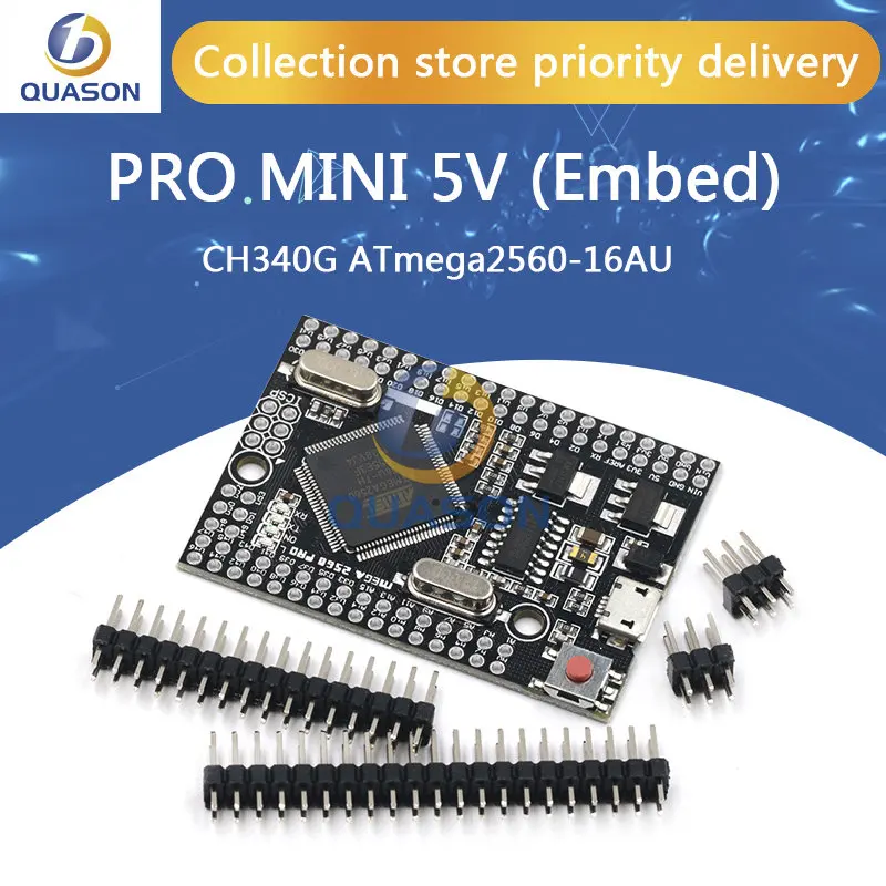 Mega 2560 PRO MINI 5V (Embed) CH340G ATmega2560-16AU with male pinheaders Compatible for arduino Mega 2560