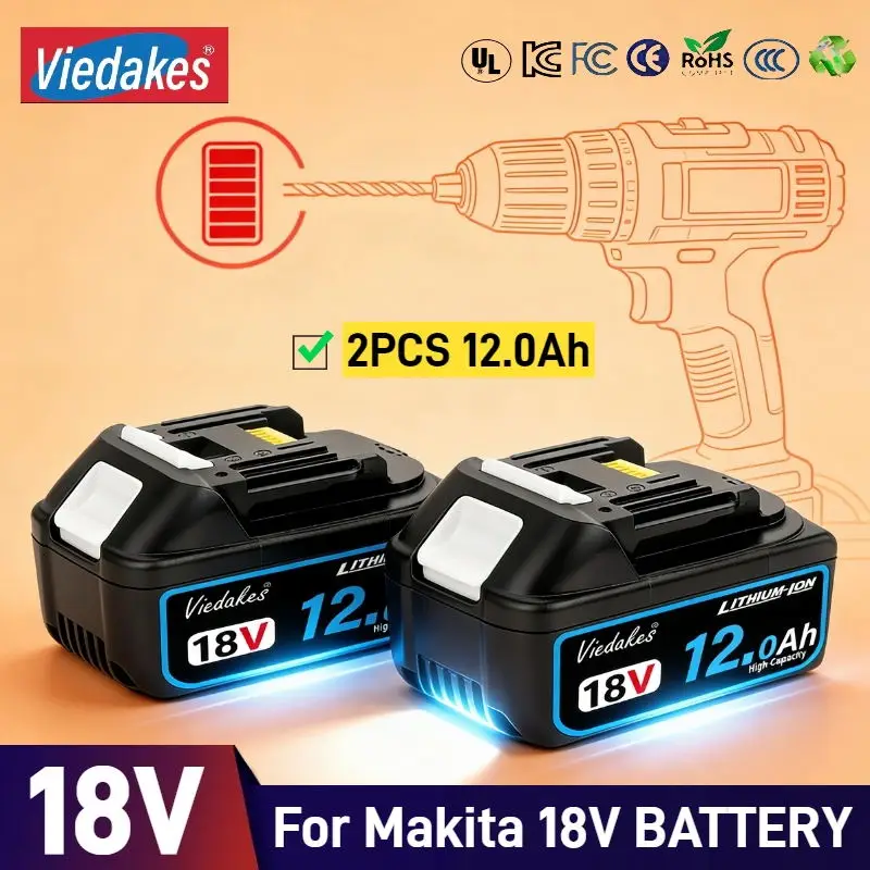 

NEW Original 12000mAh battery for Makita 18V battery, for Makita BL1830 BL1830B BL1840 BL1840B BL1850 BL1850B