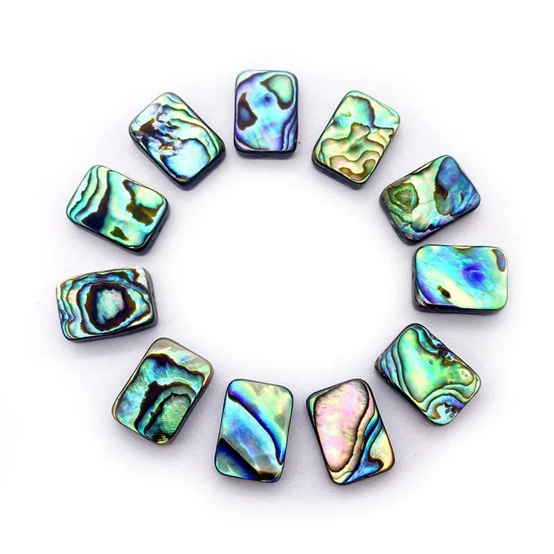 Abalone Shell Paua Shell Beads Flat Rectangle Loose Spacer Craft Gift for Crystal Collectors, Halloween and Thanksgiving gifts