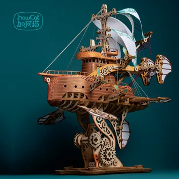 Diy 3D Houten Puzzel Fantastische Ruimteschip Populaire Assembly Model Kits Speelgoed Voor Kinderen Kinderen Meisjes Verjaardagscadeau