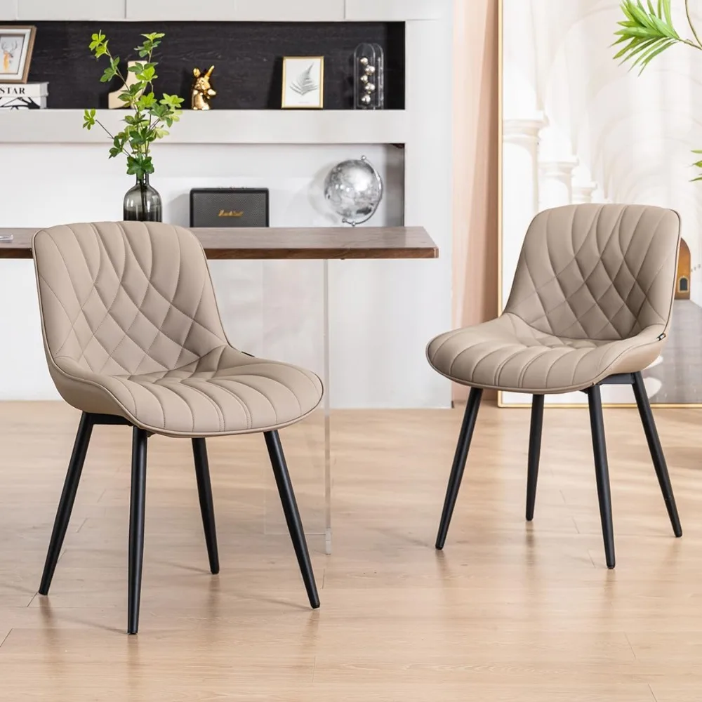 

Dining Chairs Set Of 2 Mid Century Modern Kitchen Chair Comfortable Upholstered Faux Leather Dinner Chairs For Kitchen Dining R