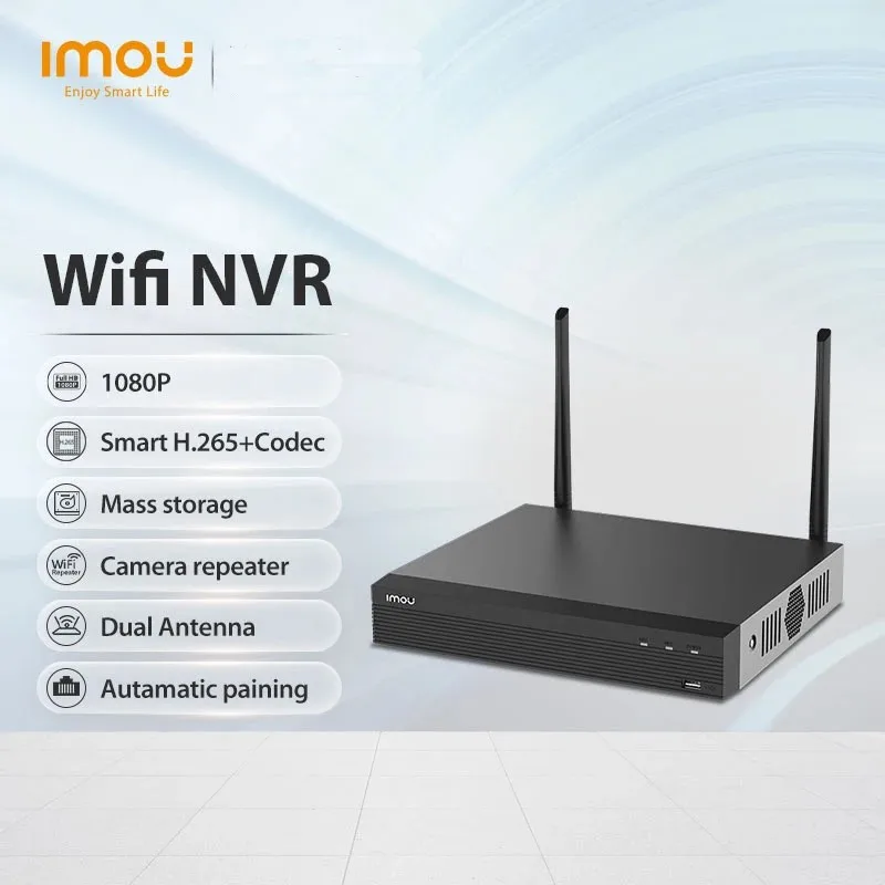 Imagem -02 - Imou Wireless Network Video Recorder Dispositivo de Armazenamento da Câmera Emparelhamento Automático Hdmi H.265 Onvif Nvr Wi-fi 1080p Canais