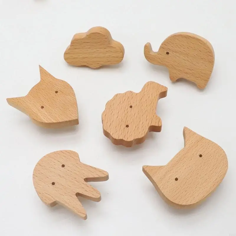 Functional Cabinet Knob with Animal Wooden Drawer Cabinet Pull Handle